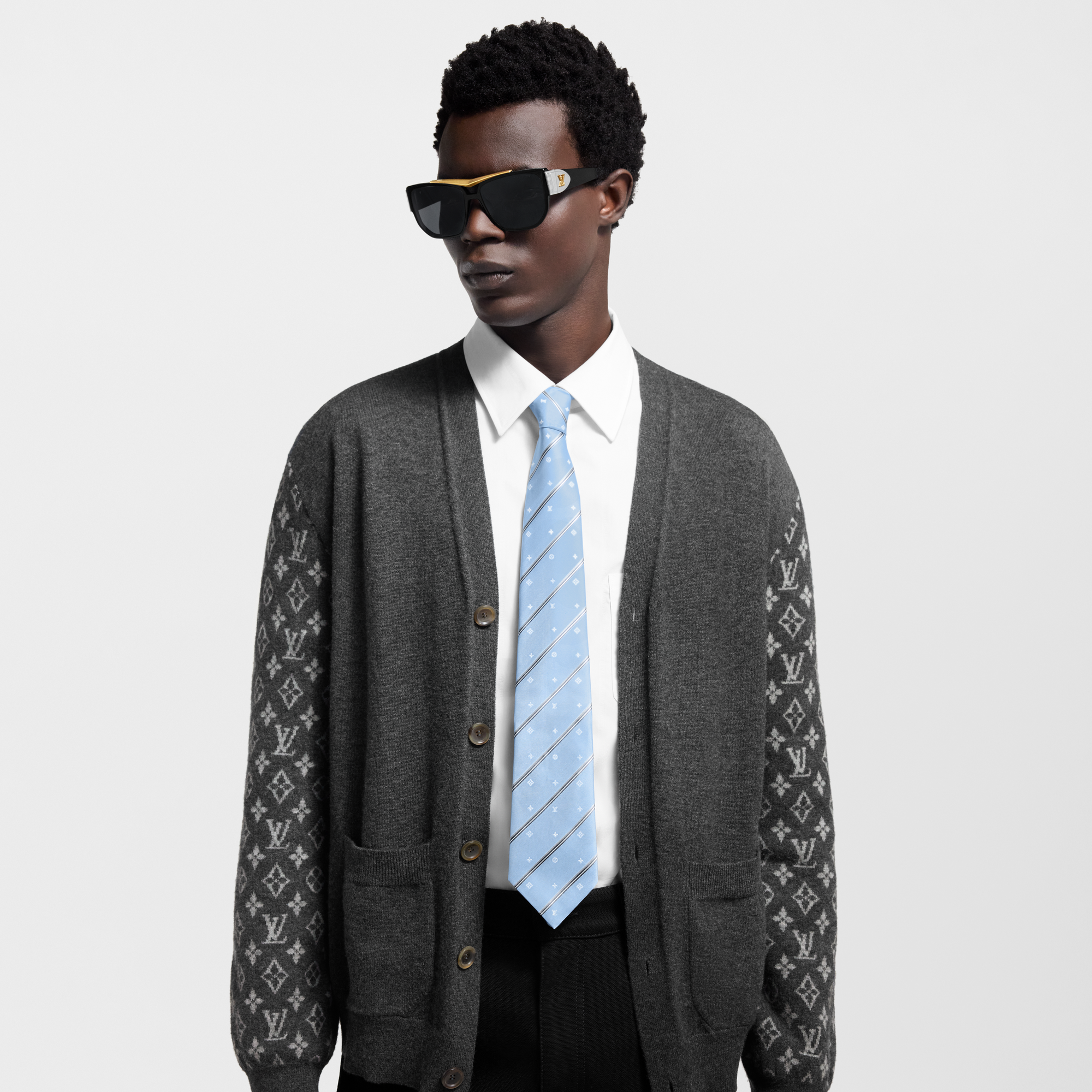 Monogram Stripes Tie S00 in Men's Accessories Ties and Pocket Squares collections by Louis Vuitton (Product zoom)